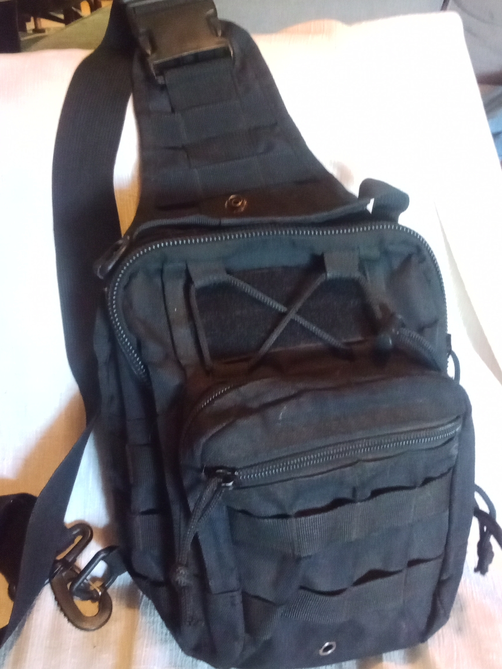 Tactical Sling Crossbody Bag for Men - Black